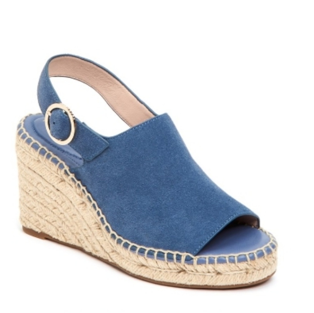 Taryn Rose Winnie Lux Suede Denim Espadrille Sz 8